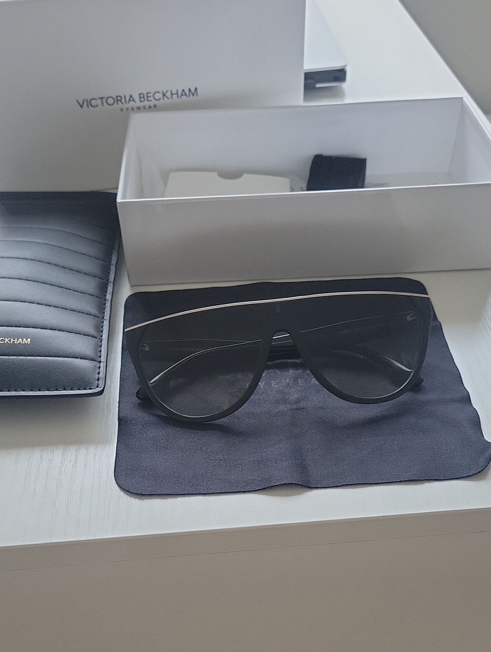 Victoria Beckham Black Shield Sunglasses